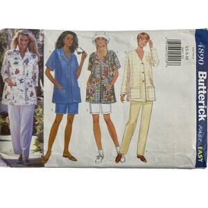 Butterick 4890 Sewing Pattern Misses'/Misses' Petite Top Shorts Pants Size XS-M
